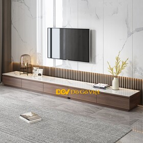 Kệ Để Tivi Phòng Khách Gỗ MDF Kiểu Ý Hiện Đại Mặt Phiến Đá Đẹp