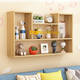 Kệ Đựng Để Đồ Treo Tường Đa Tầng Màu Vàng Sồi Trẻ Trung