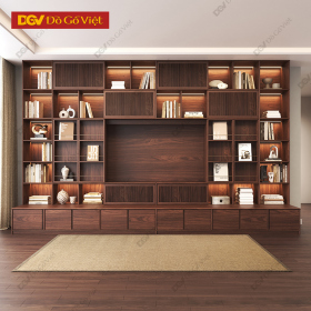 Kệ Tivi Gỗ Xoan Đào Kết Hợp Kệ Trưng Bày Đa Tầng Tiện Lợi