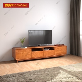 Kệ Tivi Vân Gõ Đỏ Cốt Cao Su Bo Cạnh Chân Cao Đẹp Mới 2025