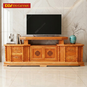 Kệ Tivi Gỗ Gõ Đỏ Vát Cạnh Đẹp Giá Rẻ