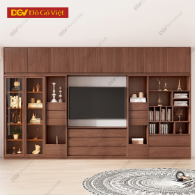 Kệ Tivi Gỗ Sồi Giá Rẻ Kèm Tủ Chứa Đồ Và Kệ Trang Trí Đẹp