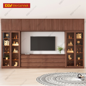 Kệ Tivi Gỗ Sồi Hiện Đại Với Hệ Ngăn Kéo Và Tủ Kính Tiện...