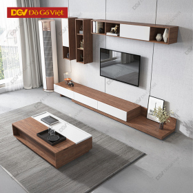 Kệ Tivi Gỗ MDF Kiểu Dáng Hiện Đại Phối Màu Trắng Trẻ Trung