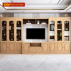 Kệ Tivi Gỗ Sồi Tự Nhiên Kết Hợp Tủ Rượu Sang Trọng Giá...