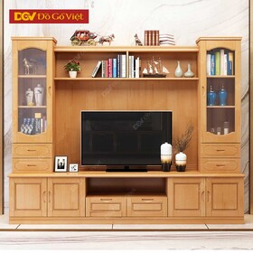 Kệ Tivi Gỗ Veneer Sồi Thiết Kế Hiện Đại Kèm Tủ Chứa Đồ
