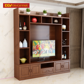 Kệ Tivi Gỗ Xoan Đào Kèm Tủ Đựng Đồ Tích Hợp Cho Phòng Khách
