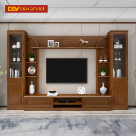 Kệ Tivi Gỗ Xoan Kết Hợp Kệ Trưng Bày Phong Cách Hiện Đại