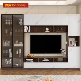 Kệ Tivi Kèm Tủ MDF Cánh Kính Phối 2 Màu Trẻ Trung Giá Rẻ
