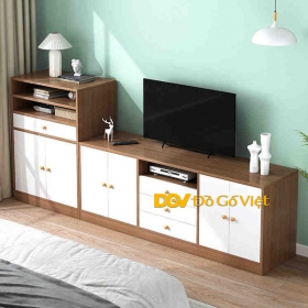 Kệ Tivi Kết Hợp Tủ Đựng Đồ Phòng Khách Tiện Lợi Màu Nâu Đẹp Rẻ