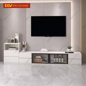 Kệ Tivi Kết Hợp Tủ Gỗ MDF Phối Kính Hiện Đại Giá Rẻ