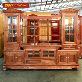 Kệ Tivi Kết Hợp Tủ Rượu Phòng Khách Gỗ Sồi Nga Đẹp Sang Rẻ