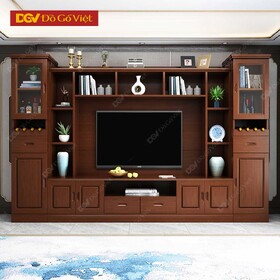 Kệ Tivi Kết Hợp Tủ Trưng Bày Đa Hộc Kệ Gỗ Xoan Đẹp Mắt