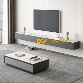 Kệ Tivi Treo Tường Gỗ MDF Màu Xám Hiện Đại Cho Căn Hộ Nhỏ