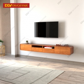 Kệ Tivi Treo Tường Gỗ Tự Nhiên Vân Gõ Đẹp Hiện Đại