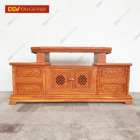 Kệ Tivi Vát Gỗ Gõ Đỏ Tự Nhiên Đẹp Giá Rẻ