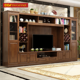 Kệ Tivi Xoan Đào Kết Hợp Kệ Và Tủ Trưng Bày Hiện Đại Giá Rẻ