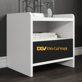 Kệ Tủ Đầu Giường 2 Tầng Màu Trắng Phối Đen Đẹp Chống...