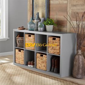 Kiểu Kệ Sách Văn Phòng Gia Đình Đa Tầng Màu Xám Hiện Đại