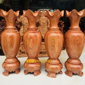 Lục Bình Để Bàn Gỗ Kiểu Trơn Hiện Đại Chất Gỗ Gõ Đỏ Tự Nhiên 100%