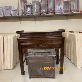Mẫu Án Gian Thờ 1 Tầng Màu Nâu Đẹp Khung Gỗ Tự Nhiên Bền Bỉ