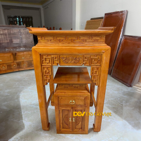 Mẫu Án Gian Thờ Đẹp Chạm Hoa Sen Cầu Bình An Cho Gia Chủ