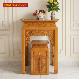 Mẫu Án Gian Thờ Đẹp Chạm Hoa Sen Cầu Bình An Cho Gia Chủ