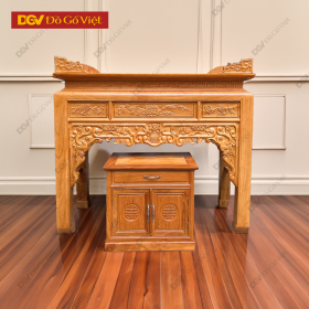 Mẫu Án Gian Thờ Gỗ Gõ Đỏ 1m53 Kèm Tủ Táp Đẹp Giá Rẻ