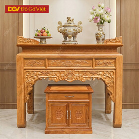 Mẫu Án Gian Thờ Gỗ Gõ Đỏ 1m53 Kèm Tủ Táp Đẹp Giá Rẻ