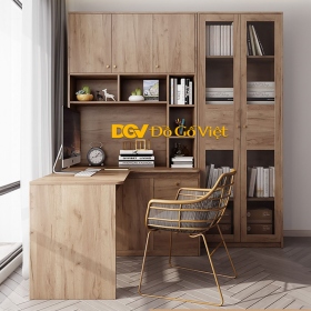 Mẫu Bàn Làm Việc Tại Nhà Đẹp Có Kệ Sách Để Đồ Hữu Dụng