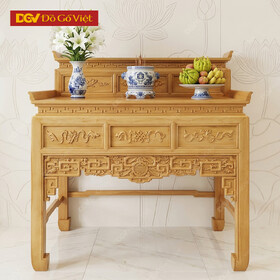 Mẫu Bàn Thờ Đẹp Chạm Họa Tiết Lưỡng Long Tranh Châu Tinh Xảo