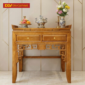 Mẫu Bàn Thờ Gỗ Đơn Giản Kiểu Chân Cao Chắc Chắn Độ Bền Tốt