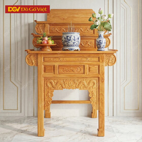 Mẫu Bàn Thờ Gỗ Gõ Đỏ 3 Tầng 1m07 Bền Đẹp