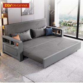 Mẫu Ghế Sofa Kéo Thành Giường Gỗ Tự Nhiên Màu Xám Hiện Đại