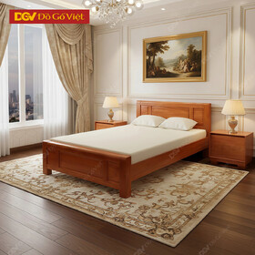 Mẫu Giường Gỗ Xoan Đào Pano Trơn Nhỏ Gọn Cho Phòng Ngủ