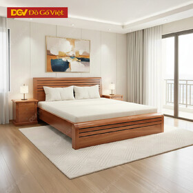 Mẫu Giường Xoan Đào Thiết Kế Đường Kẻ Ngang Hiện Đại