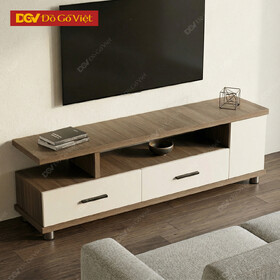 Mẫu Kệ Tivi Phòng Khách Gỗ MDF Phối Kệ Kèm Ngăn Kéo