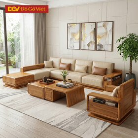 Mẫu Sofa Gỗ Lim Góc L Chân Bệ Lơ Lửng Hiện Đại Sang Trọng