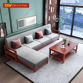 Mẫu Sofa Góc Chữ L Màu Nâu Gỗ Căm Xe Đẹp Bền Giá Rẻ