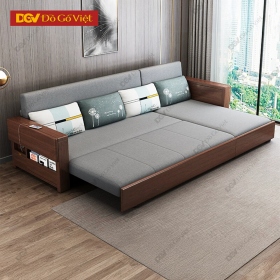 Mẫu Sofa Góc Kéo Thành Giường Gỗ Sồi Óc Chó Hiện Đại