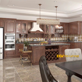 Mẫu Tủ Bếp Bằng Gỗ Tự Nhiên Đẹp Tinh Tế