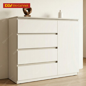 Mẫu Tủ Đựng Gỗ MDF Chân Bệt Phối Ngăn Kéo Lưu Trữ Lớn