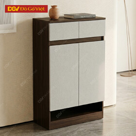 Mẫu Tủ Giày 2 Cánh Gỗ Công Nghiệp Dáng Bệt Phối Ngăn Kéo