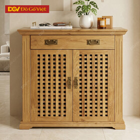Mẫu Tủ Giày Đẹp Caro Gỗ Sồi 0,8 x 1m