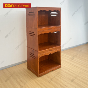 Mẫu Tủ Thờ 3 Tầng Gỗ Sồi Mỹ Mới Nhất 2025 Màu Nâu Hiện Đại