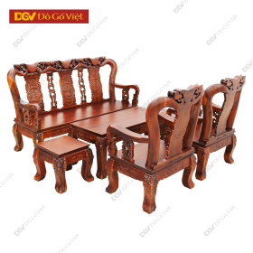 Salon Gỗ Xoan Đào Nâu Cánh Gián Tay 10 6 Món