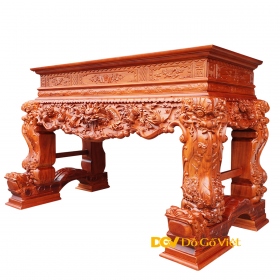 Sập Thờ Lớn Gỗ Gõ Đỏ Chạm Rồng Nổi Chân 24 Đẹp Giá Rẻ