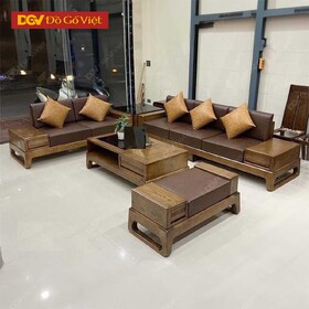 Sofa 2 Văng Gỗ Sồi Chân Hươu Đẹp Cho Phòng Khách Hiện Đại