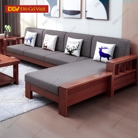 Sofa Gỗ Căm Xe Góc L Màu Nâu Hiện Đại Đẹp Bền Rẻ