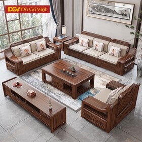 Sofa Gỗ Gia Đình Chất Liệu Gõ Đỏ Tự Nhiên Bền Đẹp Giá Tốt